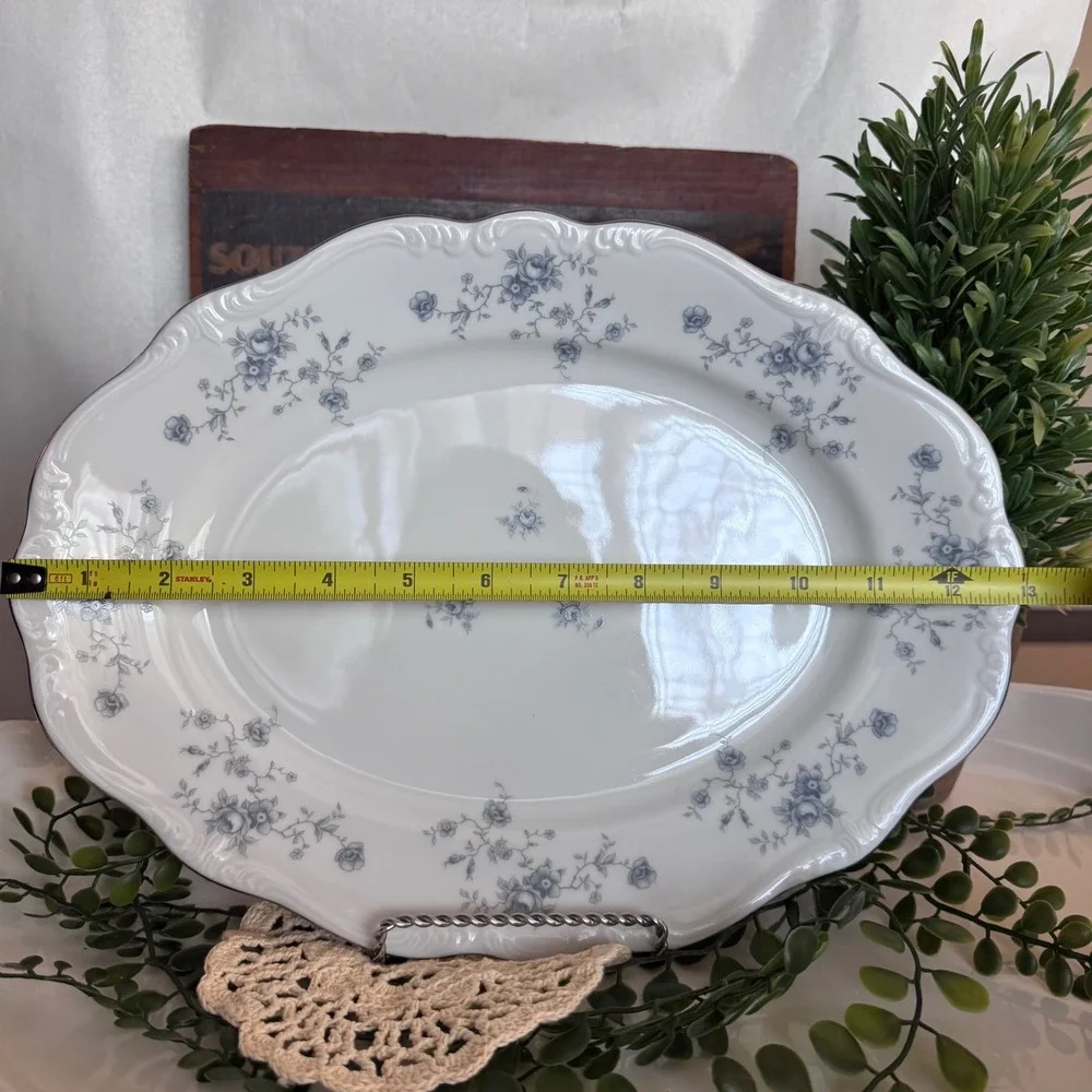 Johann Haviland Blue Garland Oval Serving Platter 13 Inch Bavaria  Fine China